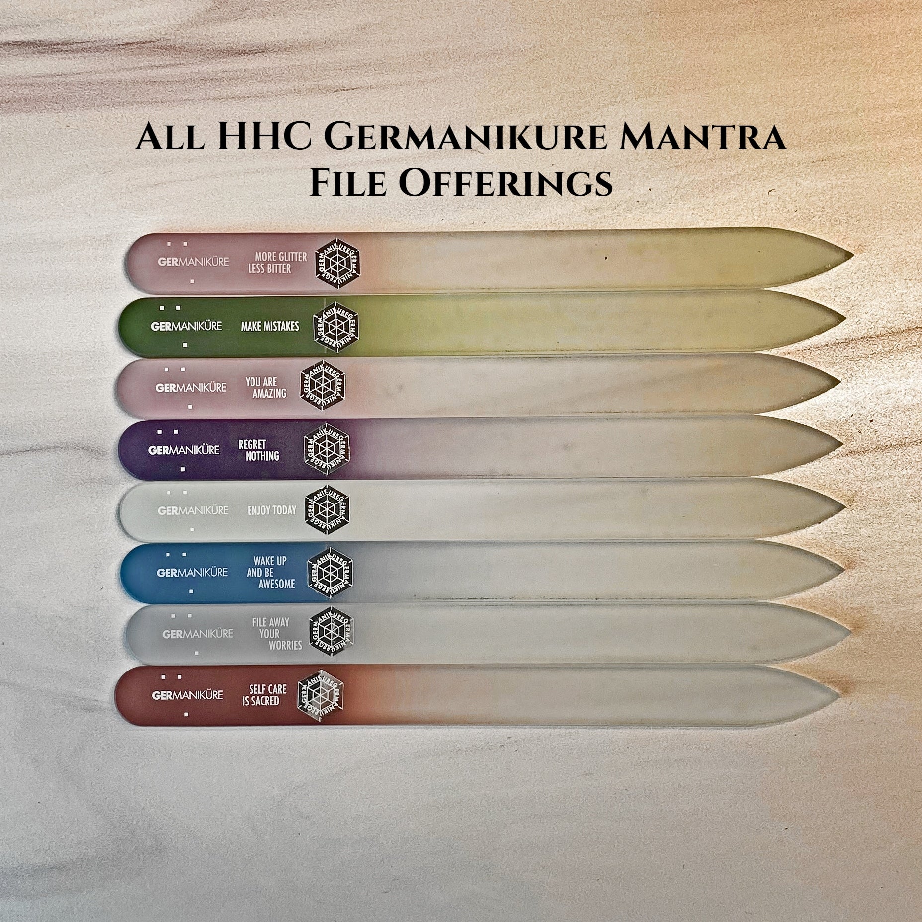 "Enjoy Today" Germanikure Mantra Nail File and Leather Sleeve - Image 5