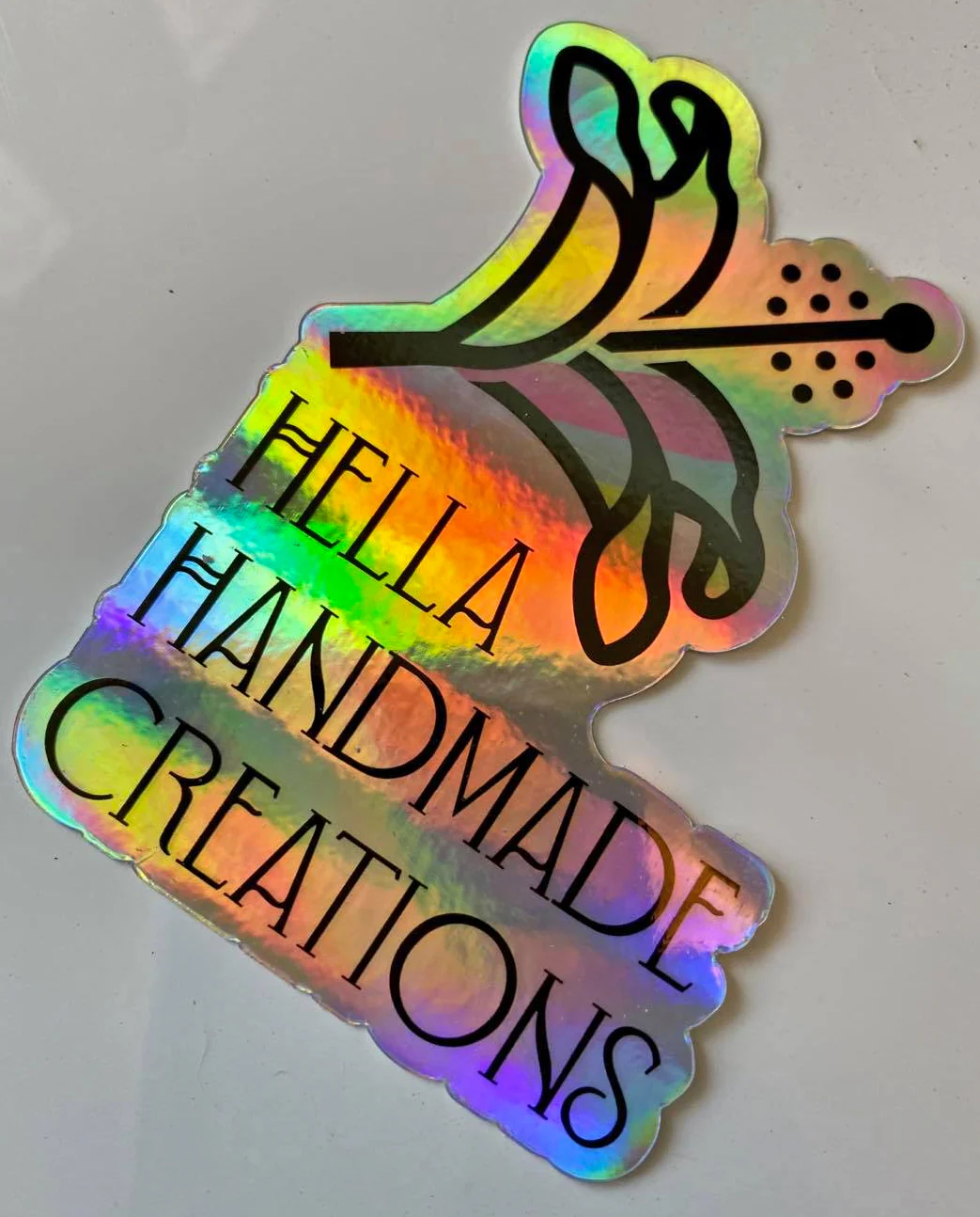 Hella Handmade Creations Colorful  Hibiscus Holo Decal - XLarge - Image 4