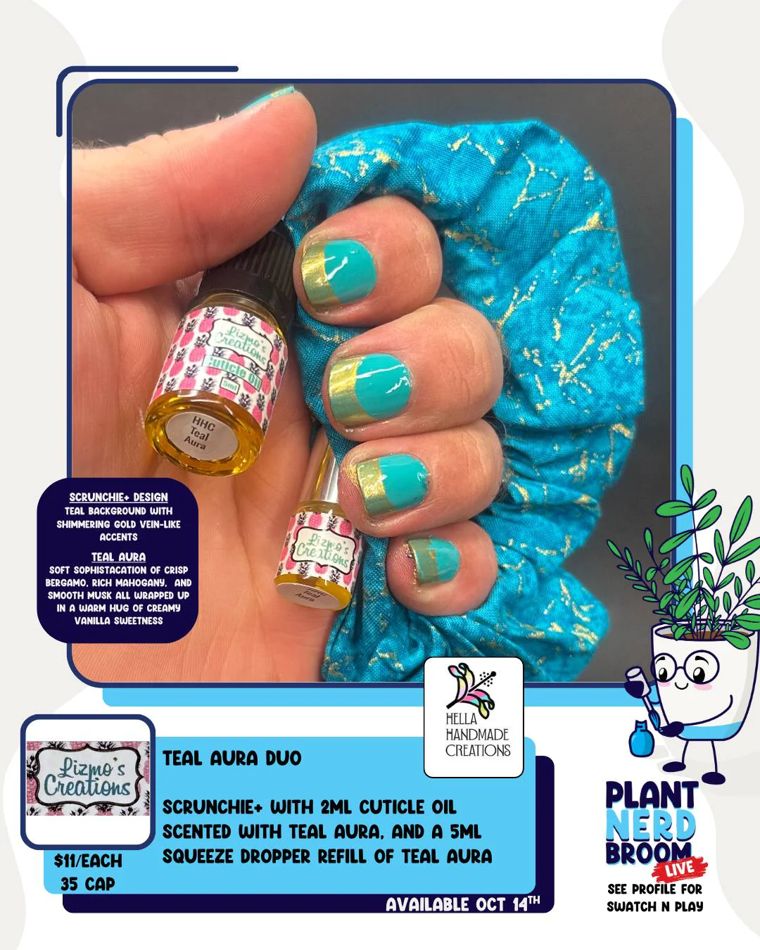 Lizmo's Creations: Scrunchie+ Duo "Teal Aura" *OVERSTOCK* - Image 23