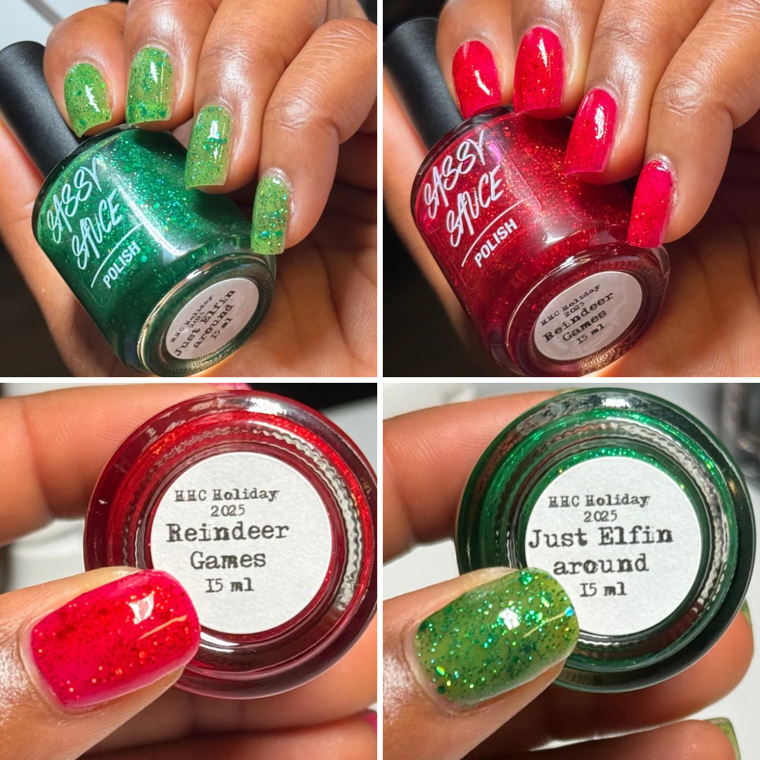 Sassy Sauce Polish: Holiday Duo "Just Elfin Around" and "Reindeer Games" *OVERSTOCK* - Image 8